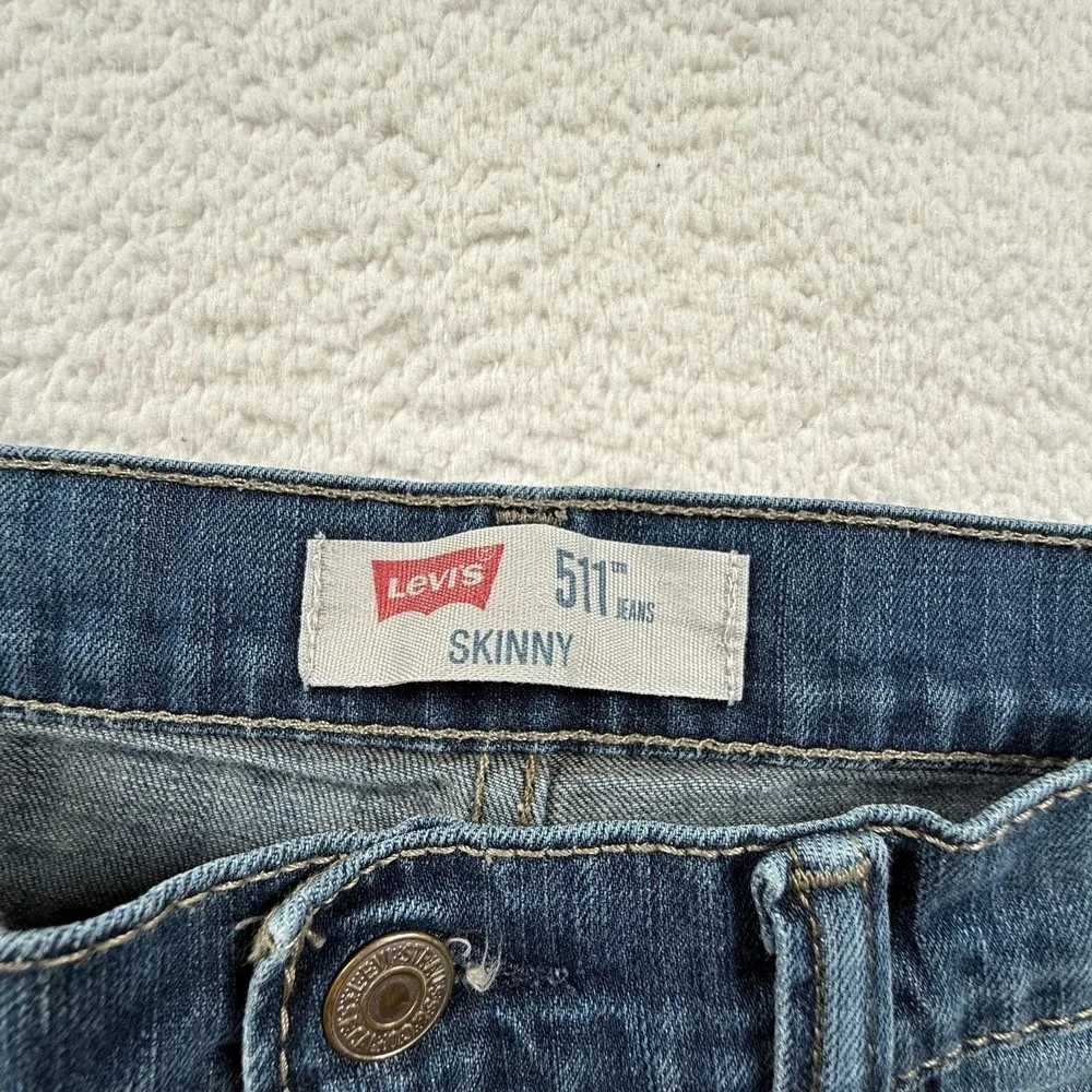 Levi's 511 Jeans Mens 30x30 Blue‎ Denim Medium Wash Faded Slim Fit Skinny Leg